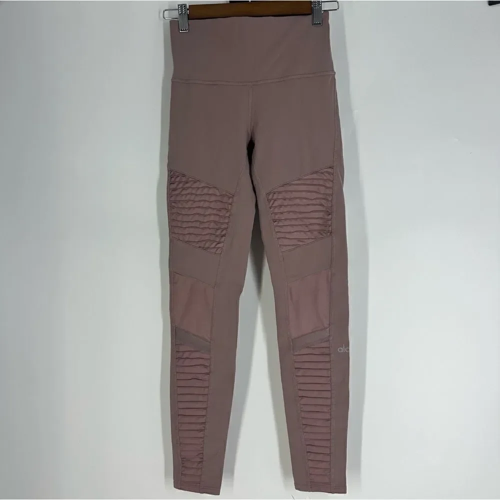 ALO YOGA Blush Pink Moto Leggings Sz XS